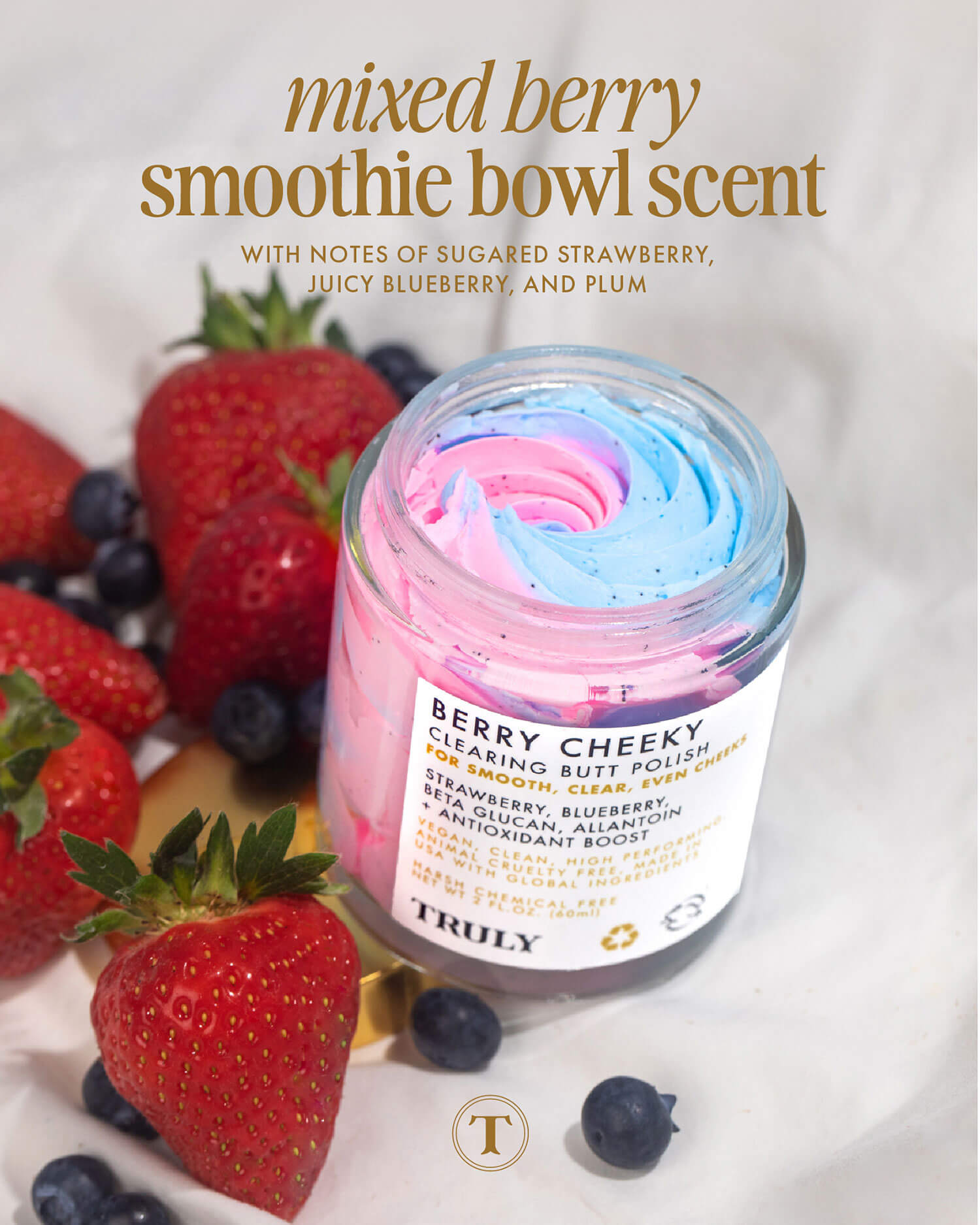 Berry Cheeky Clearing Butt Polish Mini - Truly