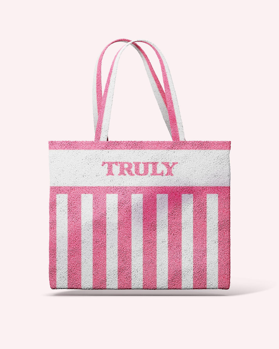 Truly Towel Tote (White & Pink Stripe) - Truly