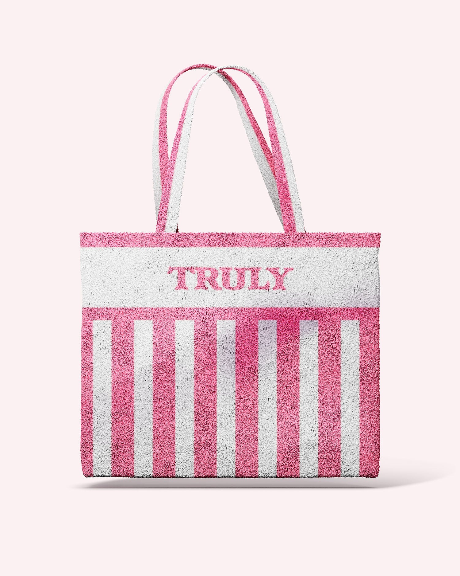 Truly Towel Tote (White & Pink Stripe) - Truly